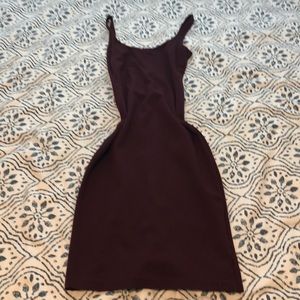 Burgundy spaghetti strap dress